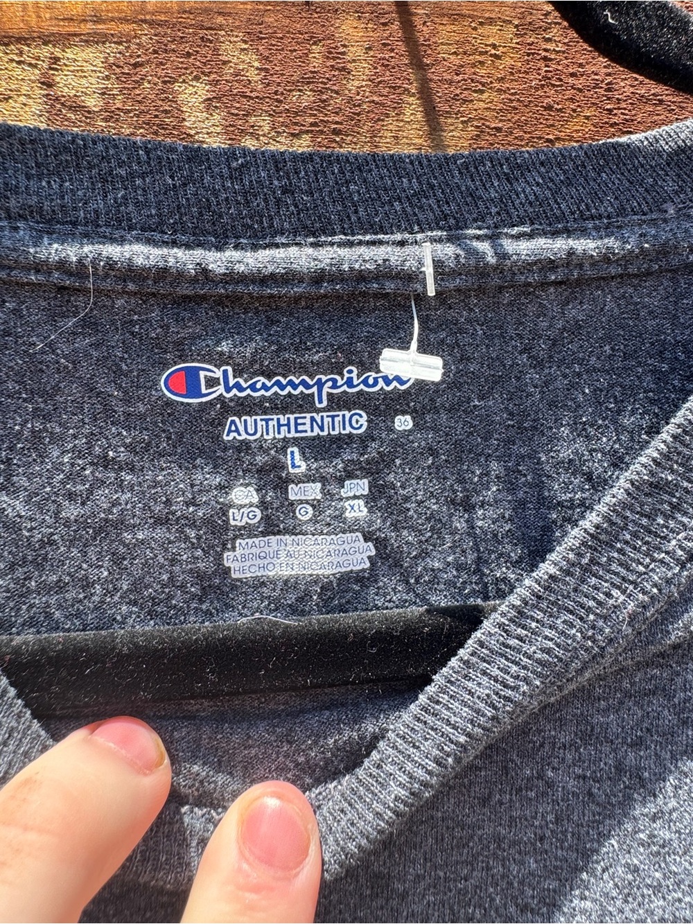 Champion Gray Michigan Graphic T-Shirt with Yellow Lettering - Picture 3 of 3